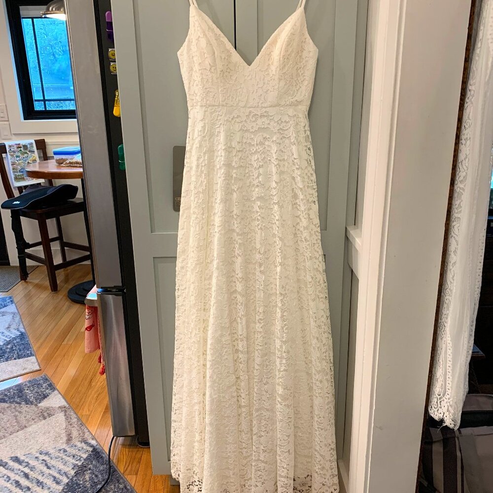 ASOS Ariana Lace Cami Wedding Dress with Full Skirt - Picture 1 of 8